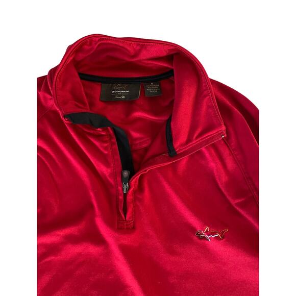 Greg Norman for Tasso Elba 1/4 Zip Red Dry-Fit Golf Pullover - Men’s Small # - Picture 2 of 7